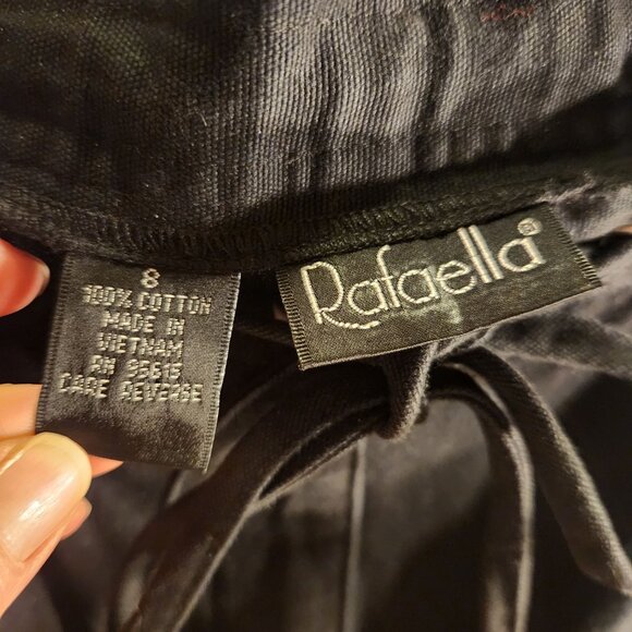Rafaella Womens Black Drawstring Waist Cargo Pants Size 8 New With Tags - Picture 6 of 7
